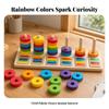 Wooden Educational ColorSorting Toy FineMotor Color Matching Board