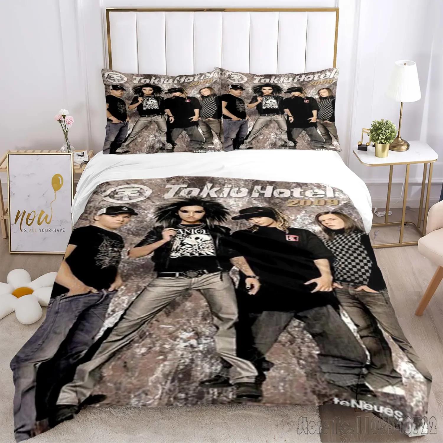 

Комплект постільної білизни Tokio Hotel Односпальний Двоспальний Набір підодіяльників HD Чохол для ковдри для дитячих комплектів постільної білизни Постільна білизна Декор спальні EU Single 140x200cm
