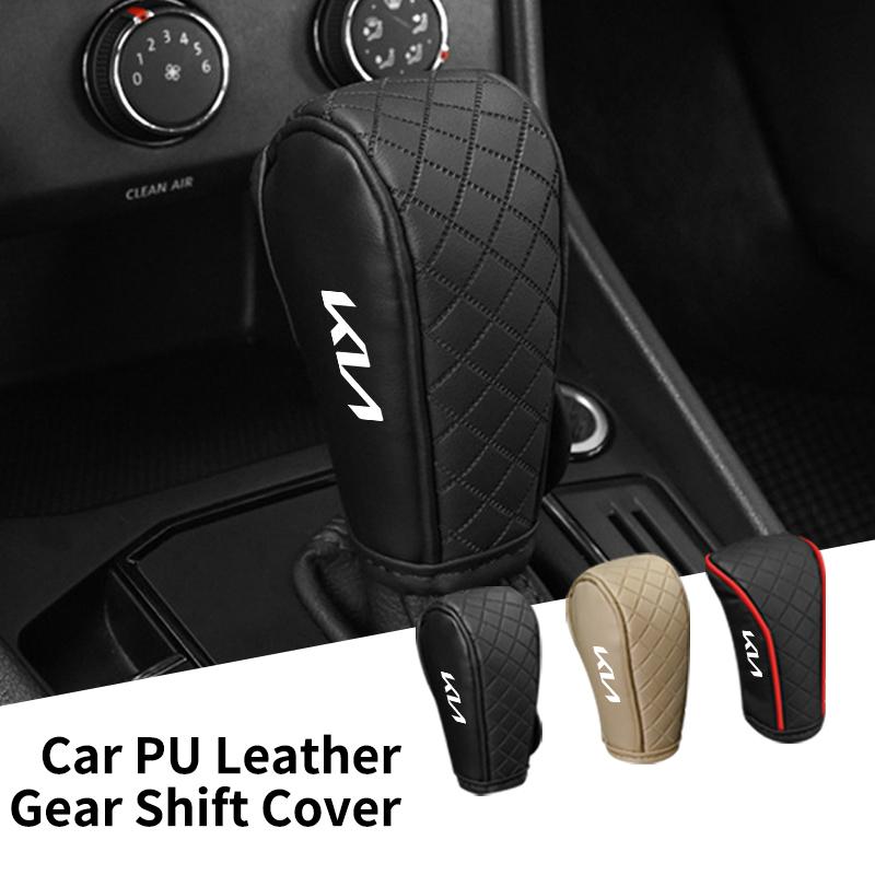 Auto Schalthebel Abdeckung Leder Handbremse Hülle Zubehör für KIA Ceed Sportage Rio K5 Optima Cerato Proceed Venga Sedona usgm40