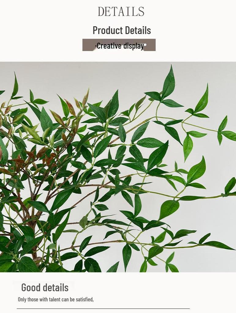 Artificial Nandina Domestica Green Plant: New Chinese Style Decorative Potted Shrub for Home or Hotel