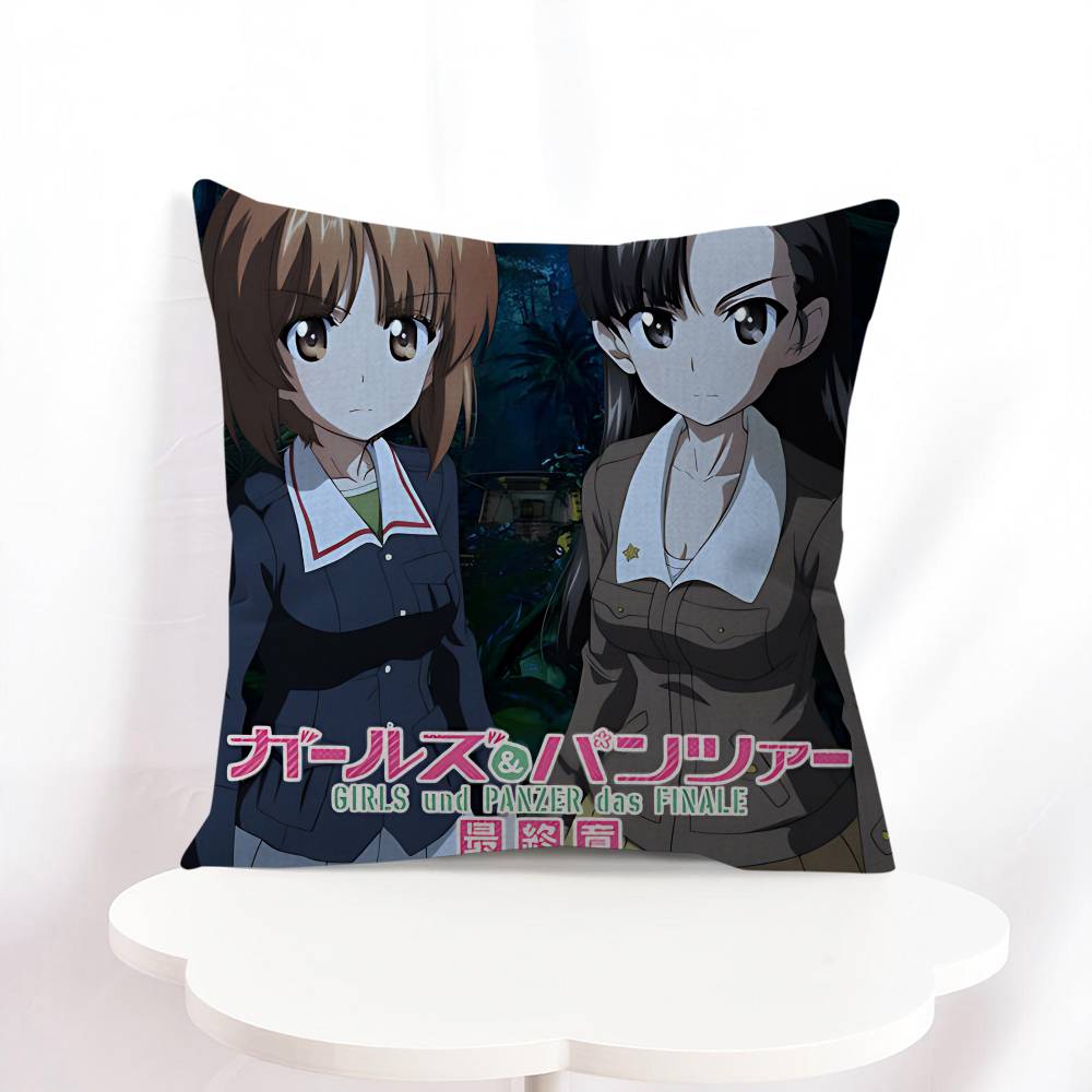 Girls Und Panzer Das Finale Omslag Med Kort Plyschtryck För Vardagsrum Soffdekoration Kuddfodral Örngott