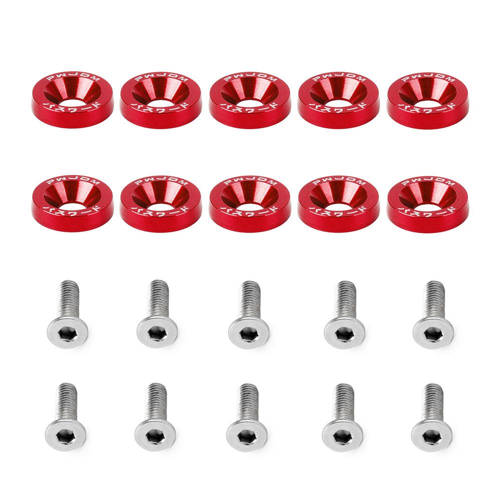 10PCS Fasteners Fender Washer Bumper Engine Concave Car License Plate M6 Screws for Honda Toyota BMW Universal Car Styling