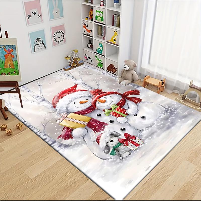 Snowy Winter Wonderland Carpet Rug Soft Washable Anti Slip Home Living Room Sofa Mats Personalized Christmas Rug