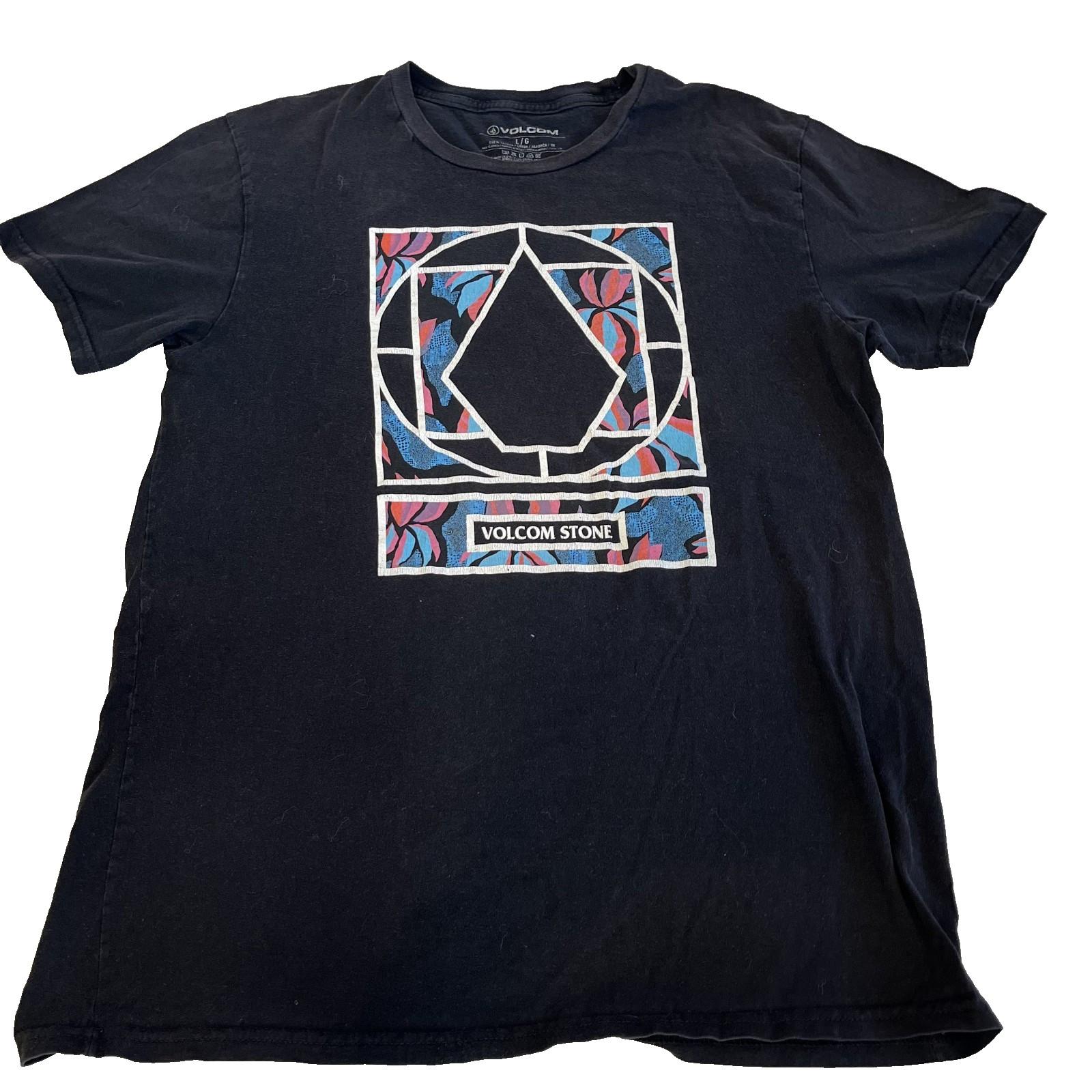 Volcom Mens T Shirt Graphic Black Skate Streetwear Casual Short Sleeve L XXXXL