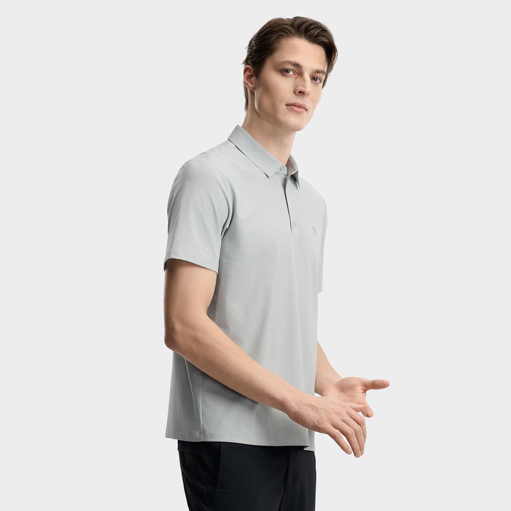 FILA F.C. Classic Minimalist Basic Casual Light Business Versatile Comfortable Knitted Short Sleeve Polo Shirt Men tops Storm-Gray F11M621103FGY