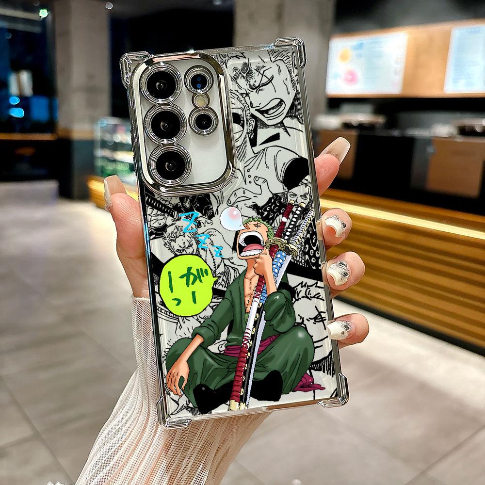 Ones P-Piece Zoro Anime Coque For Galaxy S26Ultra Phone Case For Samsung S26 S25 S24 S23 S21 Ultra S20 FE S25 Plus 5G Soft Cover
