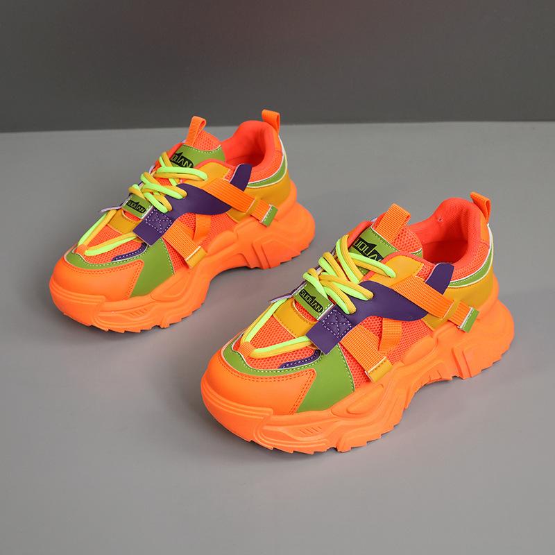 

Женские кроссовки на толстой подошве, сетчатые, 2025 новая летняя дышащая сетчатая спортивная обувь, повседневная обувь 40