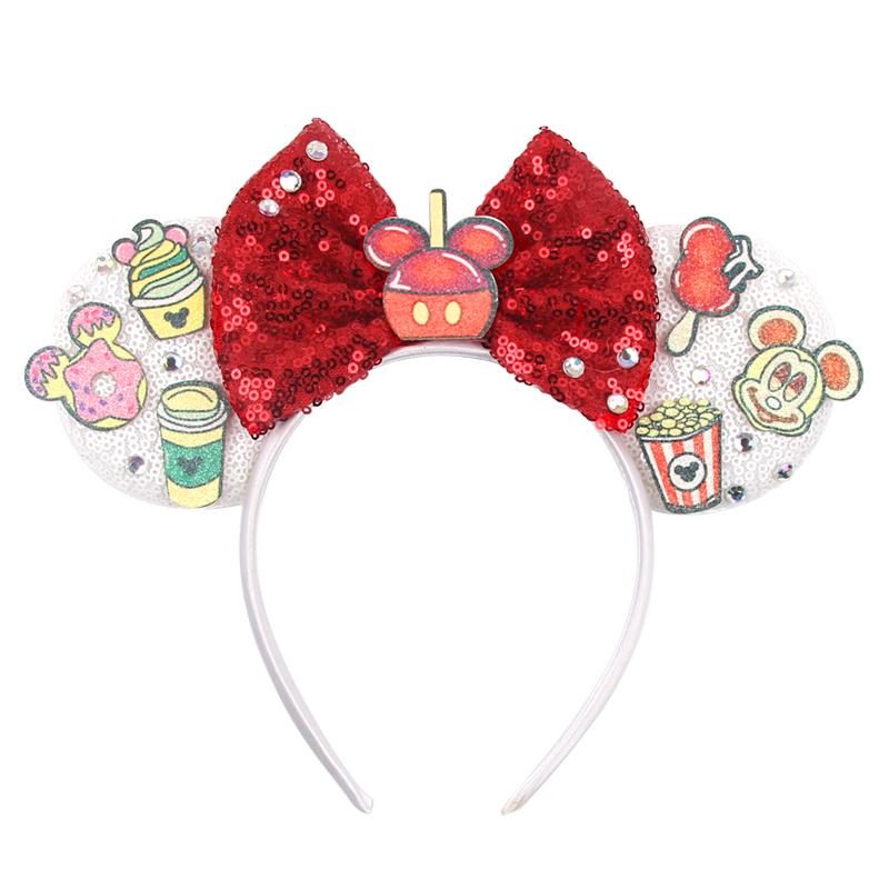 Trip Mickey Ears Headband For Girls Women Sequin Castle 5"Bow Hairband Festival Party Cosplay DIY Hair Accessories