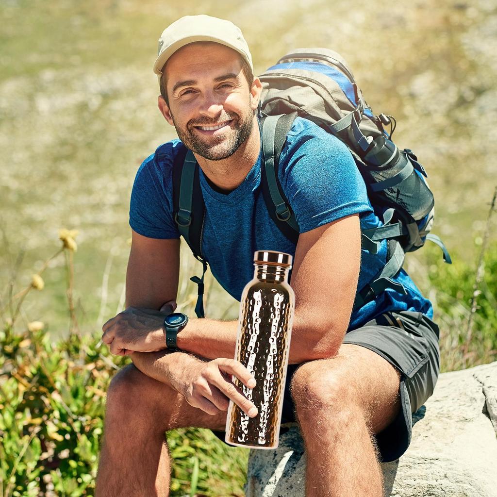 Bottiglia di Rame A Prova di Perdite Termica Bottiglia d'Acqua in Rame Portatile A Prova di Perdite Tazza da 27 once per Palestra Campeggio Viaggio Idratazione Lavoro