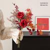 Elegantes rotes künstliches Blumenbouquet für Heimdekoration & Hochzeitsfotografie