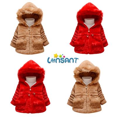 Toddler Kid Baby Girls Faux Fur Thick Jacket Snowsuit Warm Cardigan Coat Outwear
