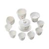 Sheep Fat Jade Porcelain Kung Fu Tea Set: Ceramic Gaiwan and Cup for Home Use - High-End Gift Box for Company Souvenir