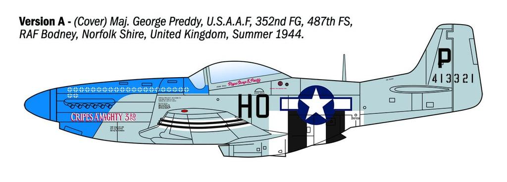 Italeri 1/72 WWII American P-51D Mustang Ace Plastic Model Kit IT1484 (Airplane)