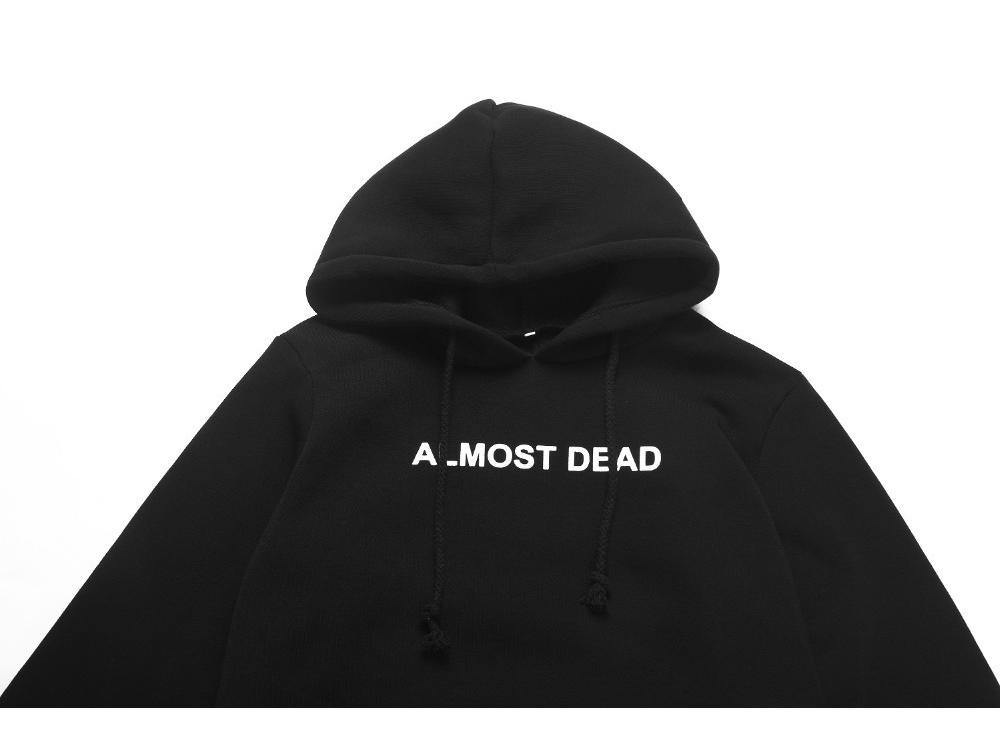 2019 Women's Rose Letter Print Hooded Long-Sleeve Top