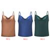 Women Summer Sexy Sling Chiffon Blouse V-neck Sleeveless Solid Color Top