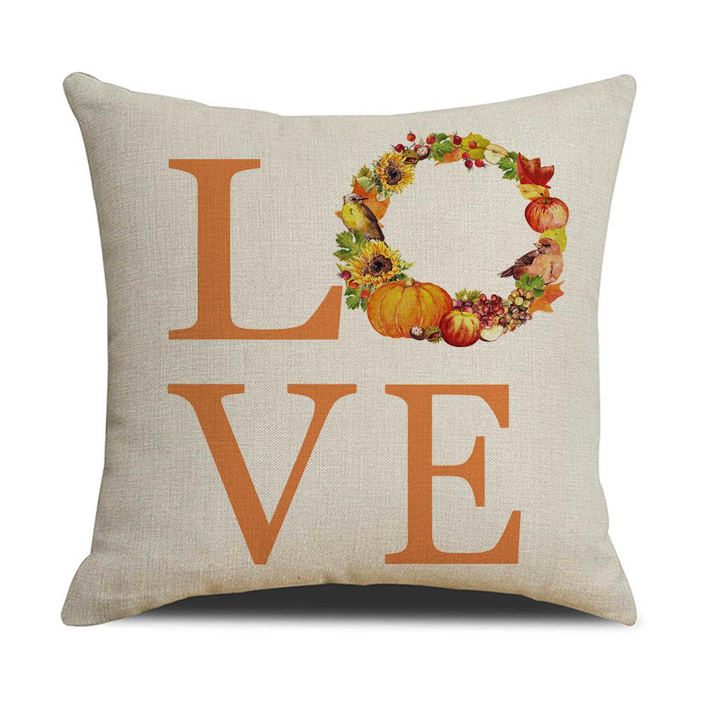 Autumn Car Pumpkin Pillow Cover Family Party Pillow Cover Sofa Bedroom Cushion Cover