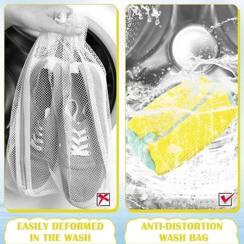 Shoes Washing Bag Laundry Bag Padded Shoe Protector Fluffy Fiber Polyester Laundry Wash Bag Machine Washable Organizer Amagi