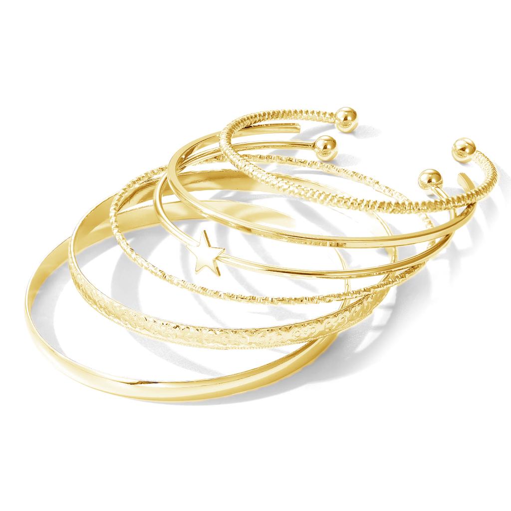 Nuovi Bracciali 2023 per Uomo e Donna Bracciali da Nightclub Lusso Festa Metallo Pentagramma Set di Bracciali Oro Inciso Gioielli Retrò Regalo