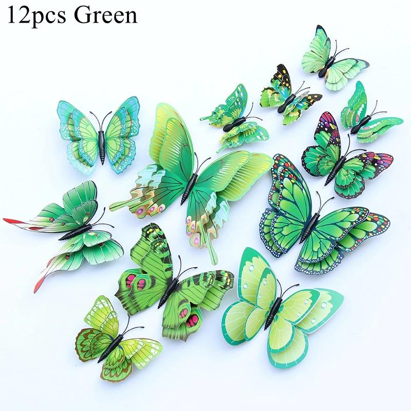 3D Butterfly Wall Stickers Decor Butterflies for Wedding Decoration Magnet Fridge Decals Decoration Sticker Pvc Color Sticker