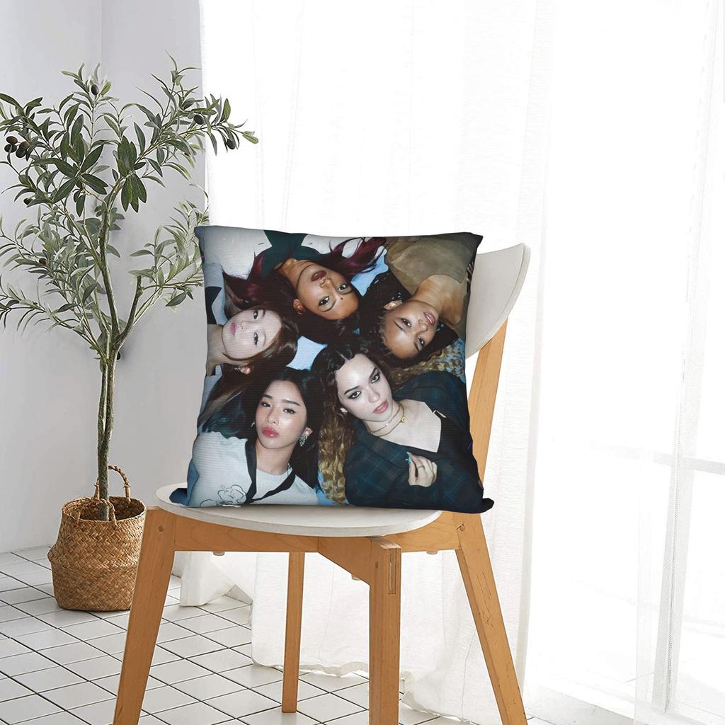 Katseye Kpop Style Throw Pillow Cover Polyester Decorative Pillow Lara Manon Megan Novelty Cushion Covers