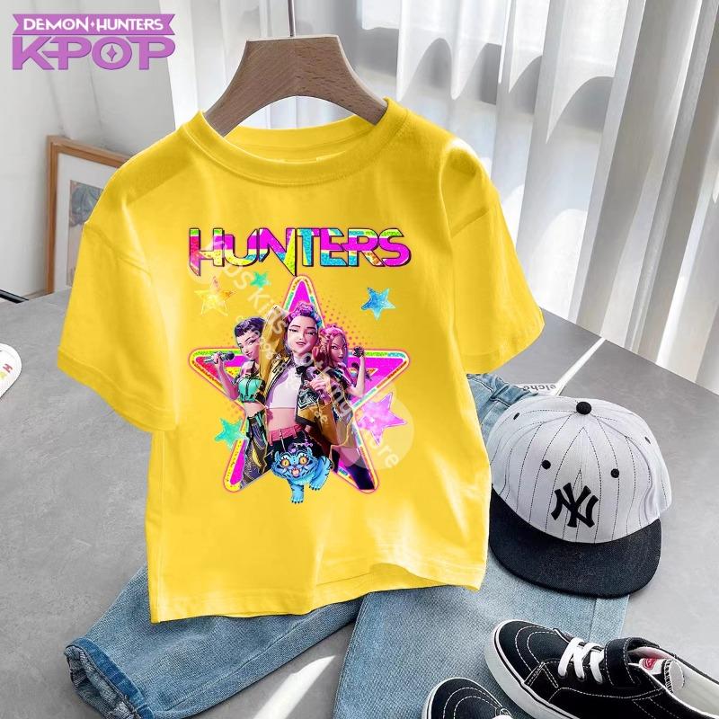 Cute Cartoon Saja Boys T-shirts Boys Girls Short Sleeve T-shirt Tops Anime Kpop Demon Hunters T Shirt Gifts Children's Clothing