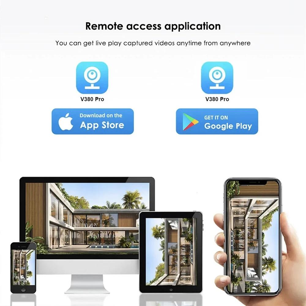 Three-lens Surveillance Camera Outdoor HD Night Vision Full Color Solar Camera