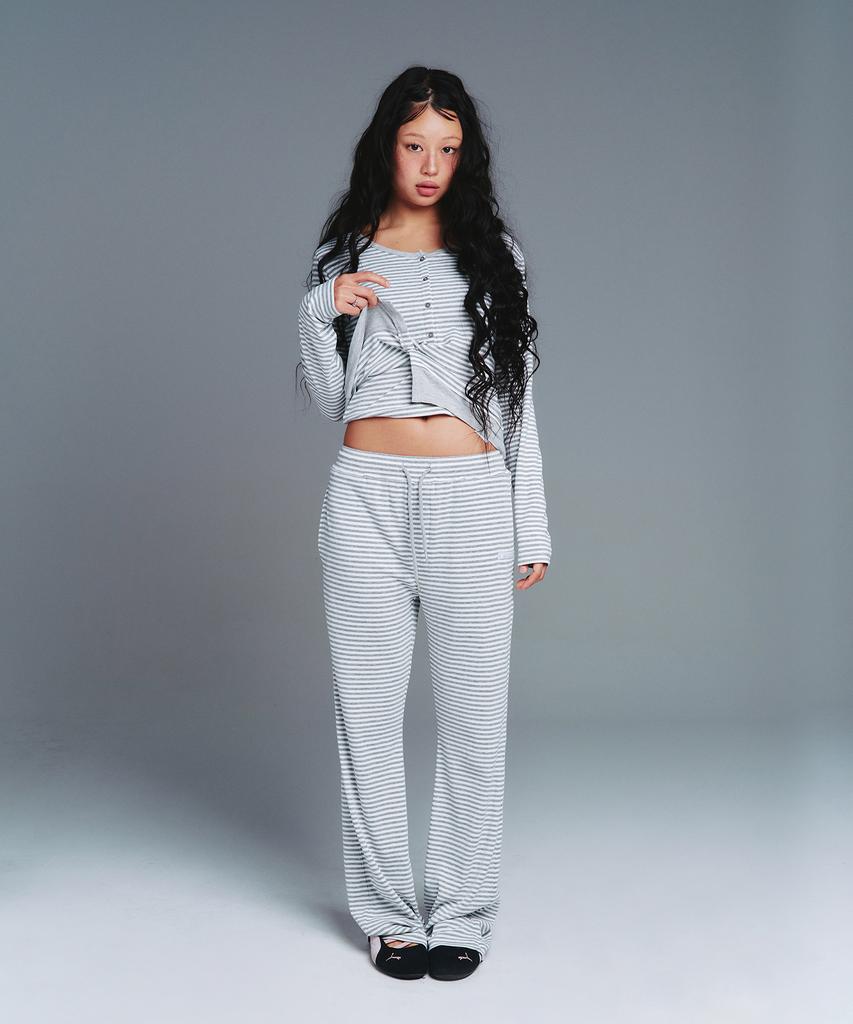 AMES-WORLDWIDE Classic Boot Cut Leggings Pants Gray