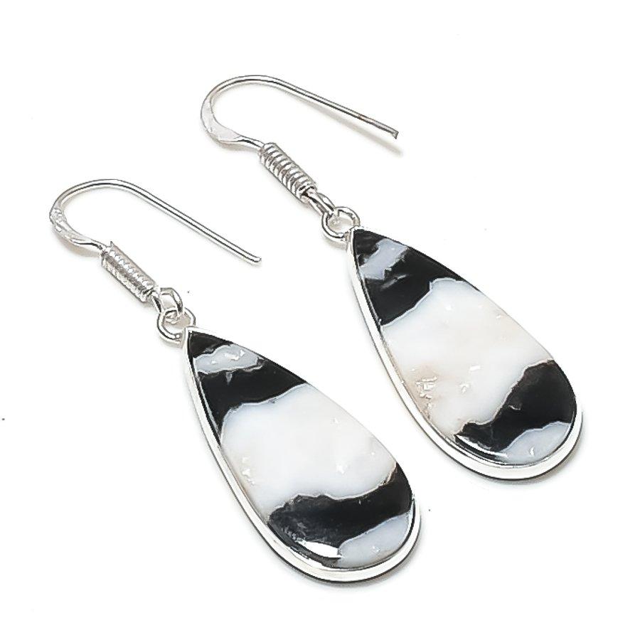 

Natural Buffalo Jasper Gemstone 925 Sterling Silver Jewelry Earring 1.85 AEE-11168