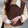 Dámská pletená vesta kávové barvy pro svrchní nošení podzim a zima vlněná vesta hnědá gilet top