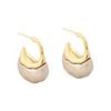 European Vintage Irregular Pearl Geometric Stud Earrings Light Luxury Chunky Two-Tone Earrings for Women