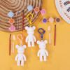 10Pcs White Blank Graffiti Bear Keychains Diy Painting Toy For Kids Birthday Party Favors Kindergarten Gift Goodie Pinata Filler