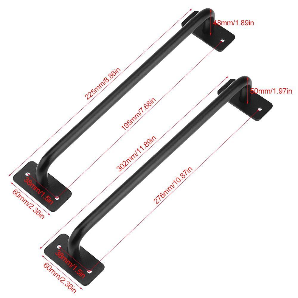 Heavy Carbon Steel Sliding Barn Door Handle Black Reinforced Heavy Duty Door Pull Metal Gate Handle Garages