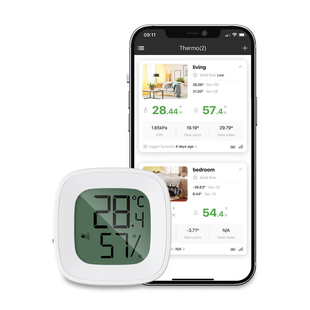 ORIA Upgrade Bluetooth Thermometer 2PCS/1PC Hygrometer Wireless Outdoor Thermometer Smart Home Temperature and Humidity Sensor