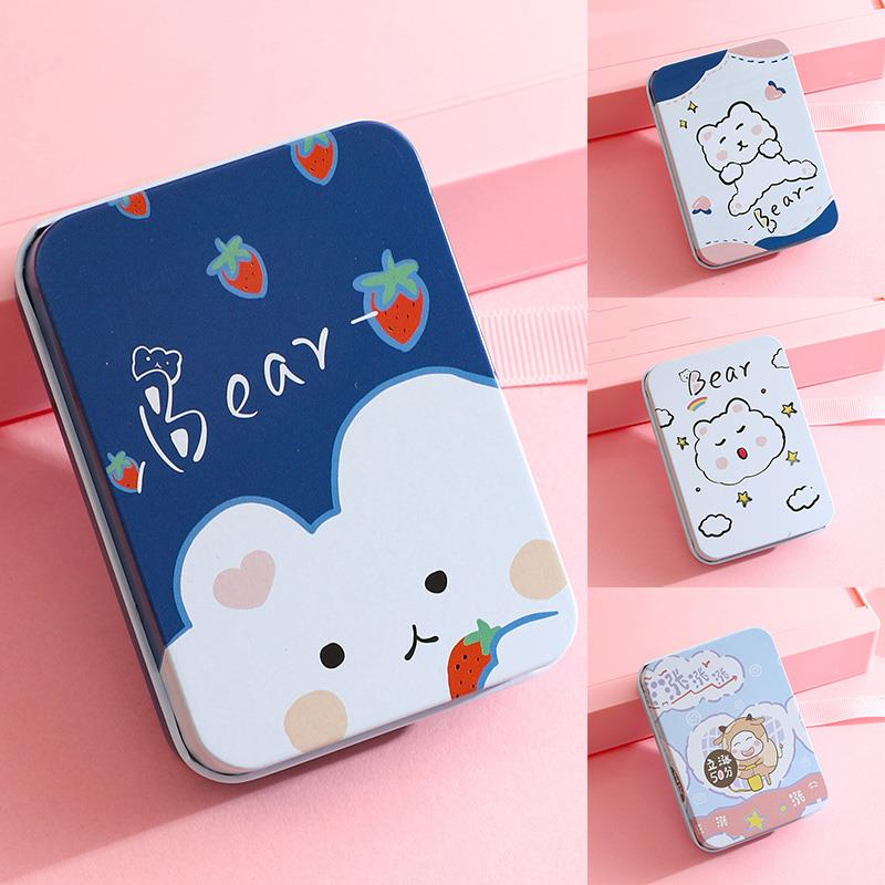 Rectangular Storage Box Printed Candy Box Postcard Small Tin Box Tinplate Storage Box Storage Box Sweet Cute Creative Cartoon