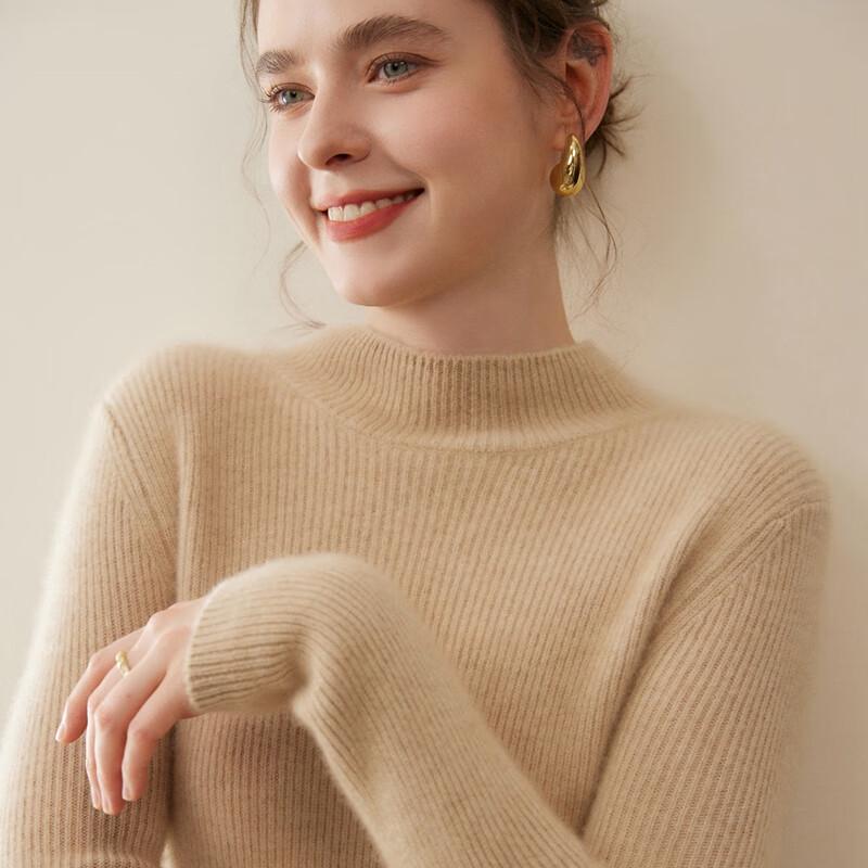 Fanzhen Women's Thickened 100% Cashmere Turtleneck Sweater
