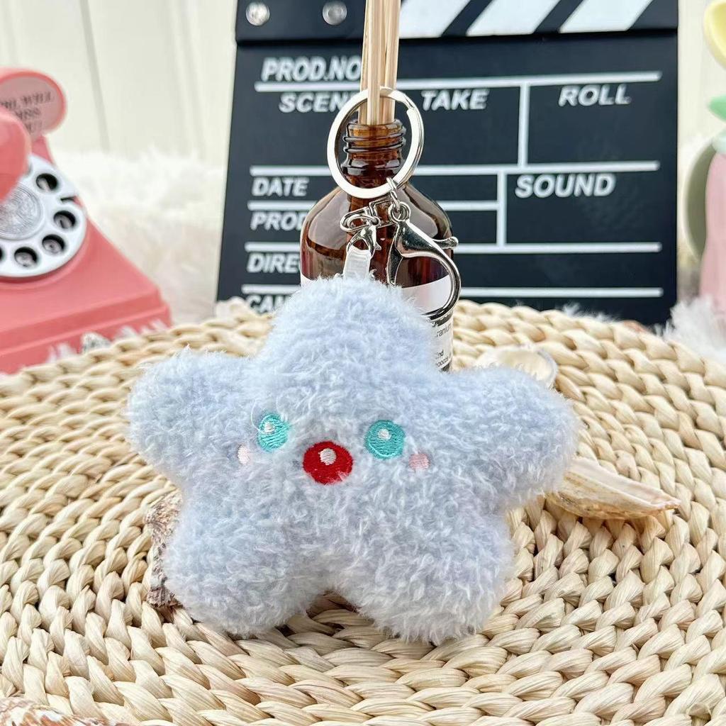 Creative Star Plush Doll Keychain: Girlish Heart Backpack Charm Ornament