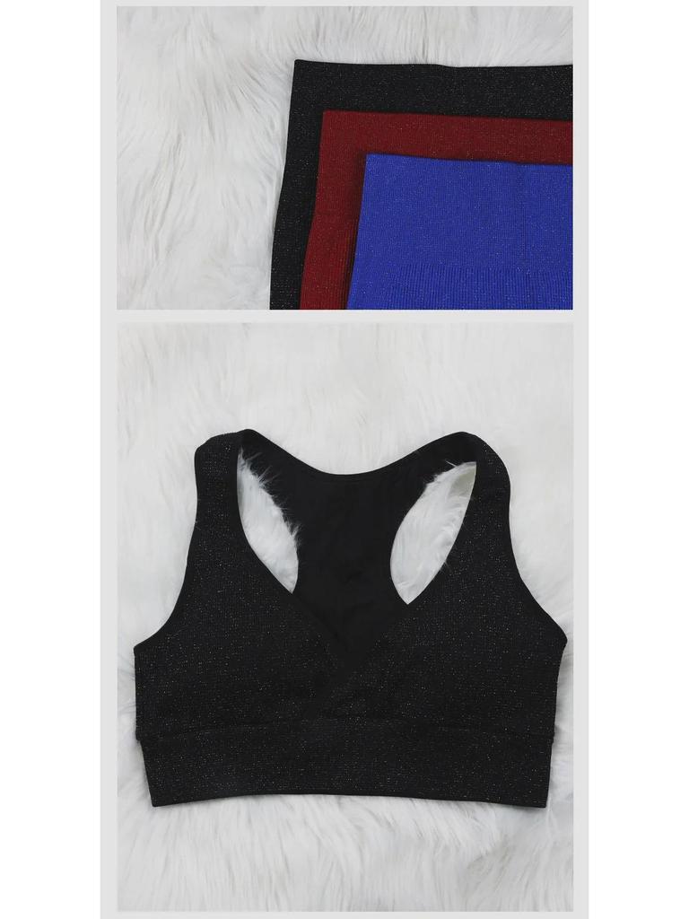 Shimmer Seamless European & American Cross-Border Yoga Suit - Shiny Silver Silk