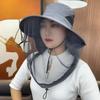 Summer mesh cap, thin breathable sunscreen veil, integrated anti-mosquito neck guard, men's and women's shawl hats, camping sun hats