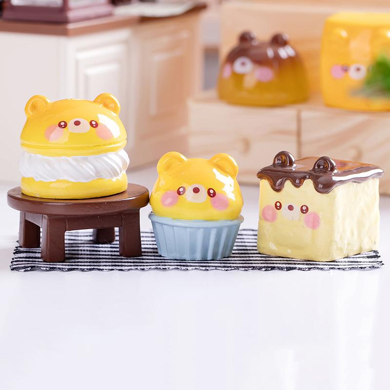 Micro Landscape Creative Bear Bread Doll Doll House Diy Food Play Decoration Accessories Desktop Ornaments