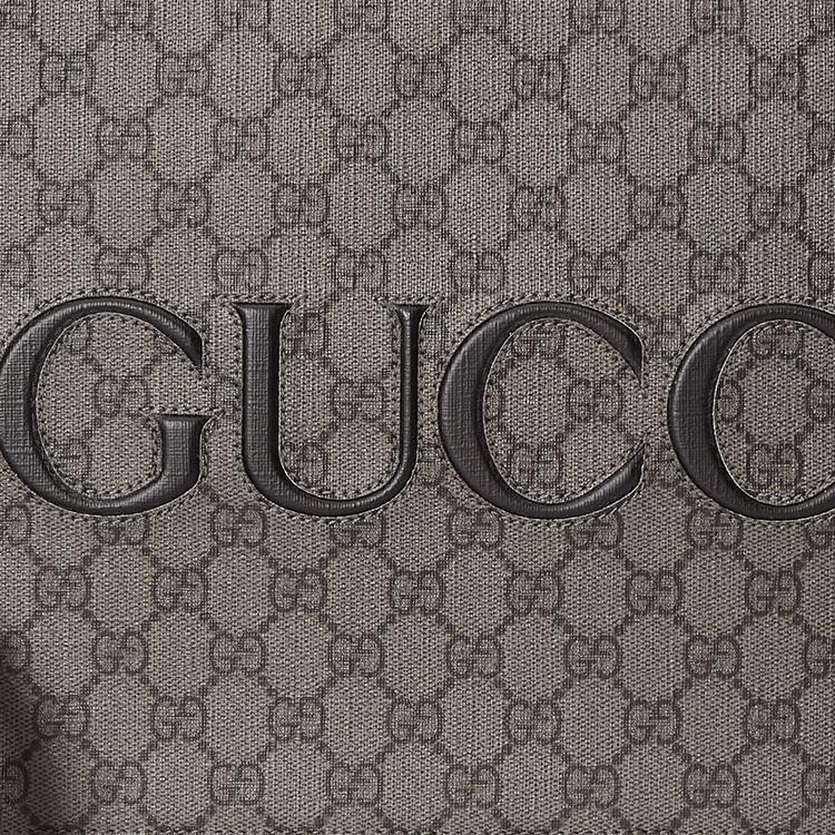 Gucci Logo Zip Clutch Bag Men Clutch Gray Black 768374-FACSM-1249