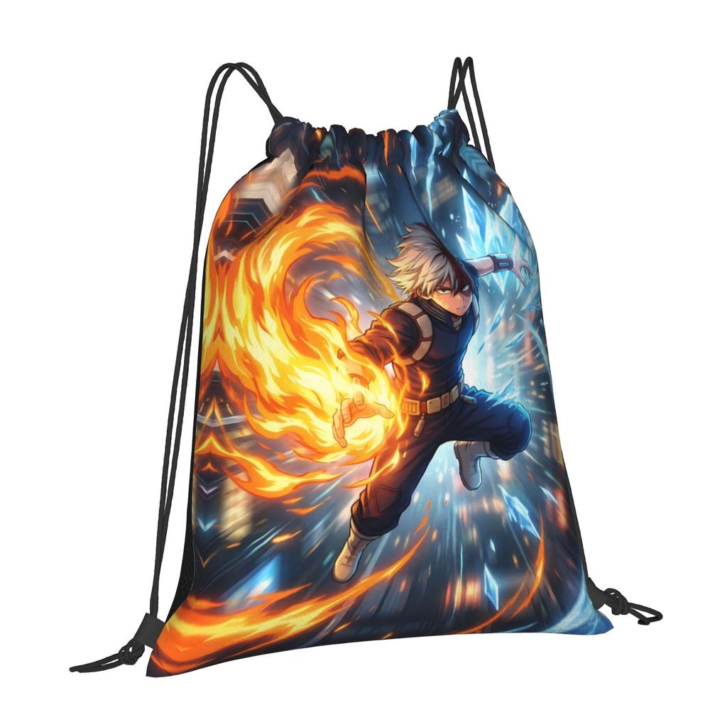 Custom My Hero Academias Drawstring Bag Men Women Portable Gym Sports Sackpack Shoto Todoroki Shopping Storage Backpacks