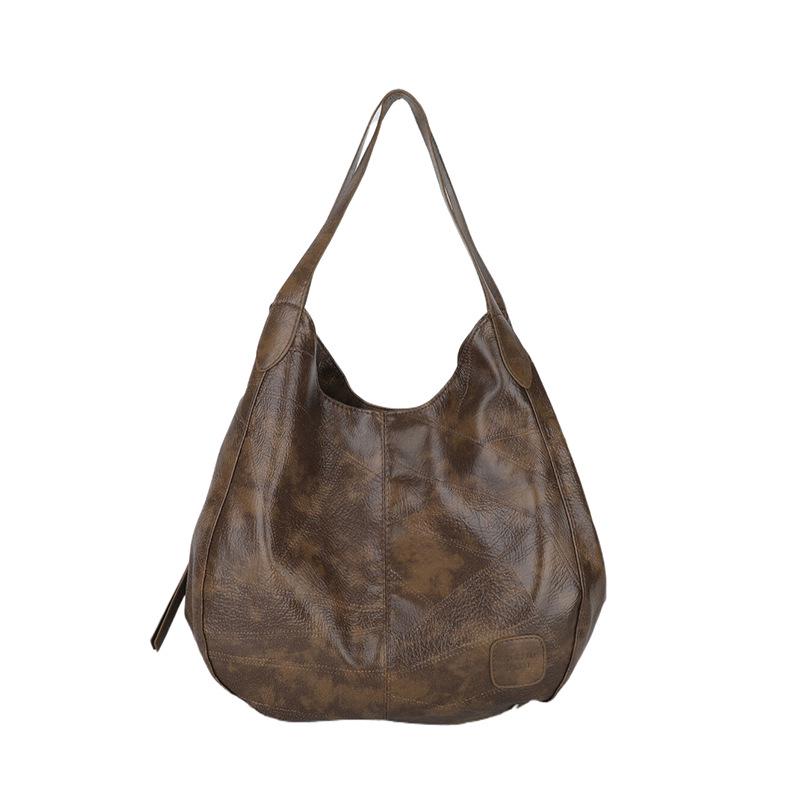 2026 European & American Retro Soft Leather Large-Capacity Tote Handbag