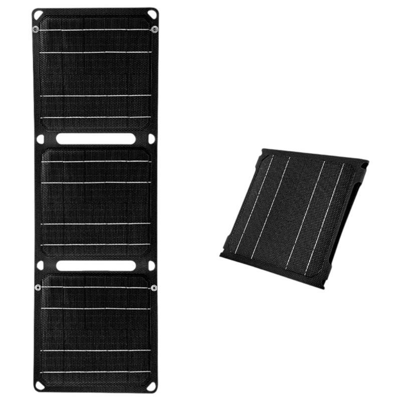 5V Portable Foldable Solars Panel ETFE Monocrystallines Silicon with Double USB and Port for Camping and Hiking
