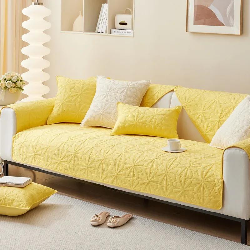 Hochwertiger Stoff Schleifsofa Überwurf Blume Jacquard Rutschfeste Couchbezüge Stickerei Sofa Handtuch Sessel Kissen Frühling Sommer