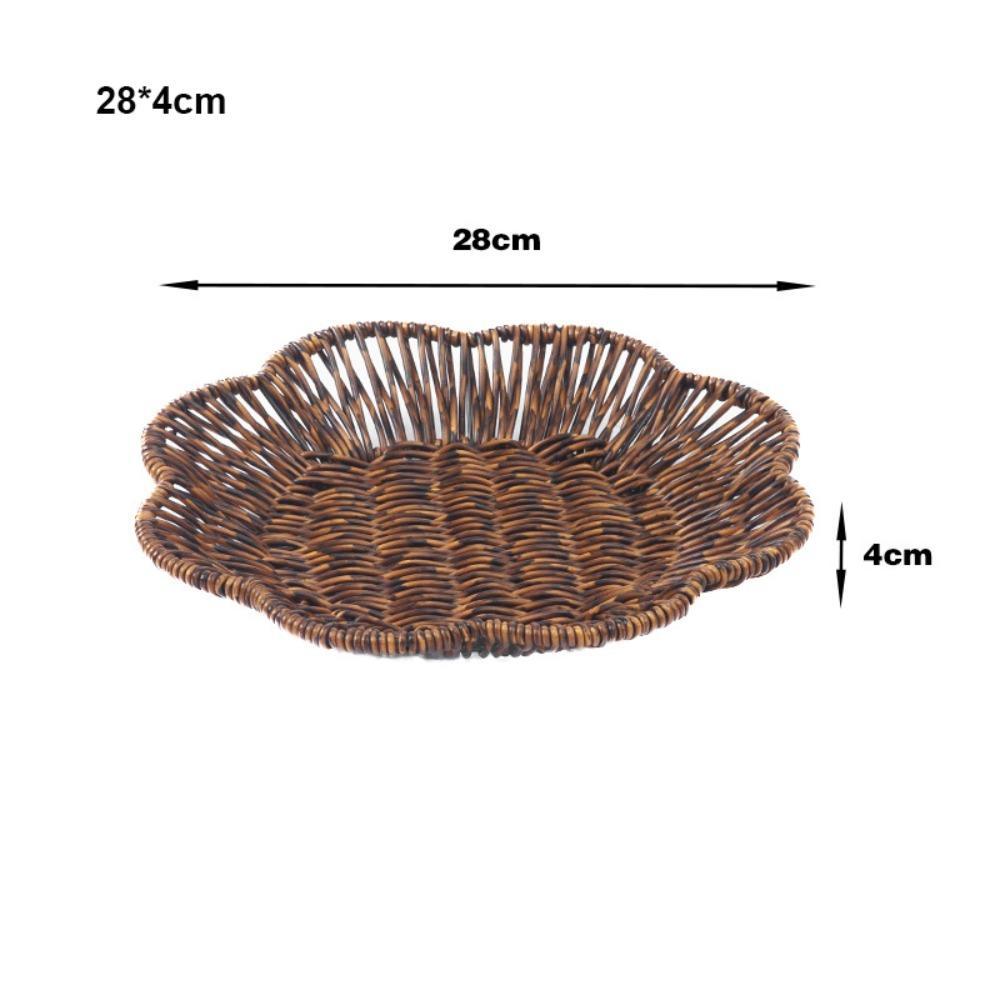 Retro Woven Imitation Rattan Fruit Plate  Wedding Candy Flower Storage