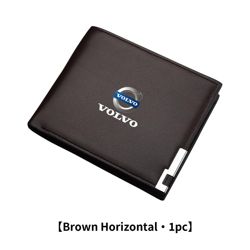 Auto Leather Money Organizer Car Logo Men Wallet Card Holder Tools For Volvo S60 S90 T6 V40 V50 V60 V70 V90 XC40 XC60 XC70 XC90 OE8