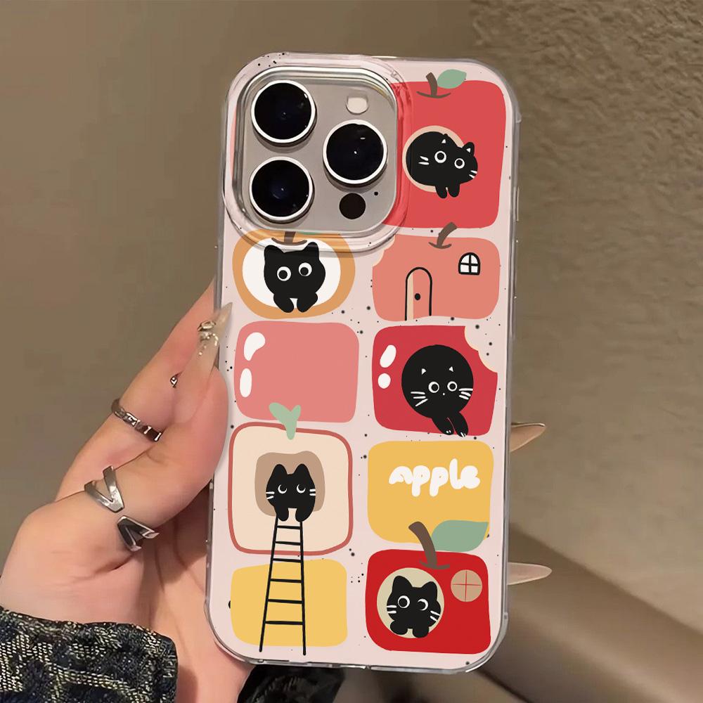 Painted Phone Case for iPhone 12 13 15 16 iPhone 16 12 13 14 15 Pro  14 15 16 Pro Max Coverage Shockproof Anti-Fingerprint Fresh Style Protective Case