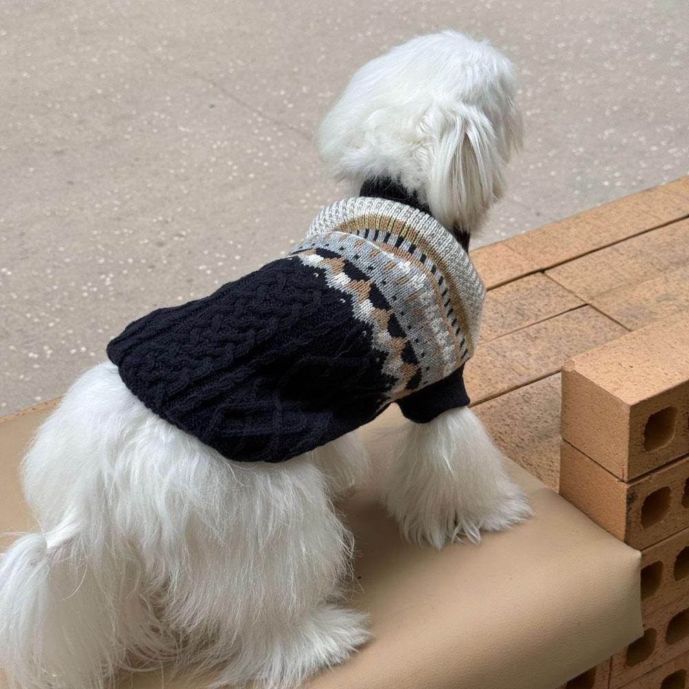 Vintage Pet Sweater Warm Pullover for Small To Medium Dogs And Cats Autumn Winter Dog Clothes Puppy Apparels