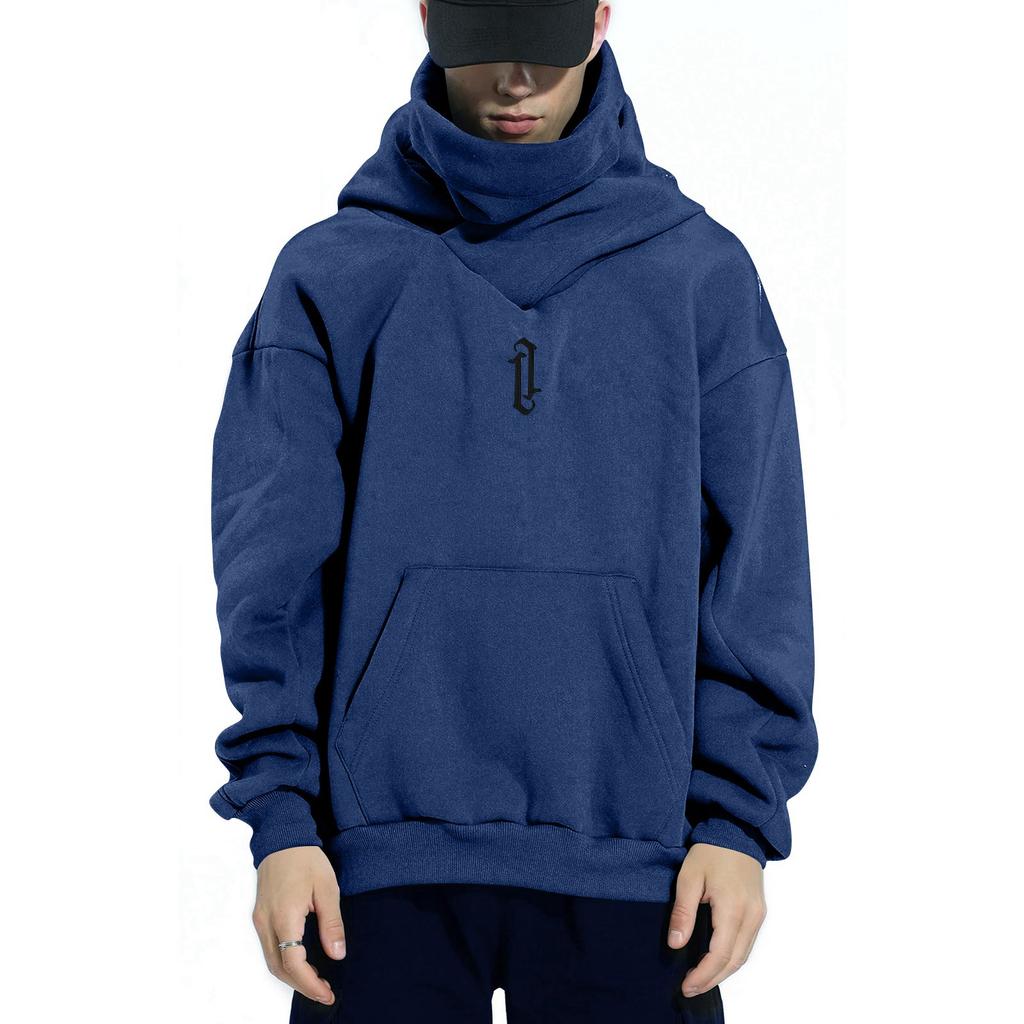 Herrenmode Einfarbig Langärmliger Kapuzenpullover mit Taschen Lässiges Erwachsenen-Sweatshirt-Oberteil