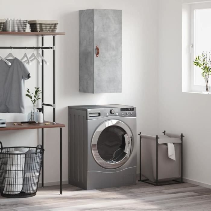 VidaXL Armoire murale gris béton 34,5x34x90 cm 828832
